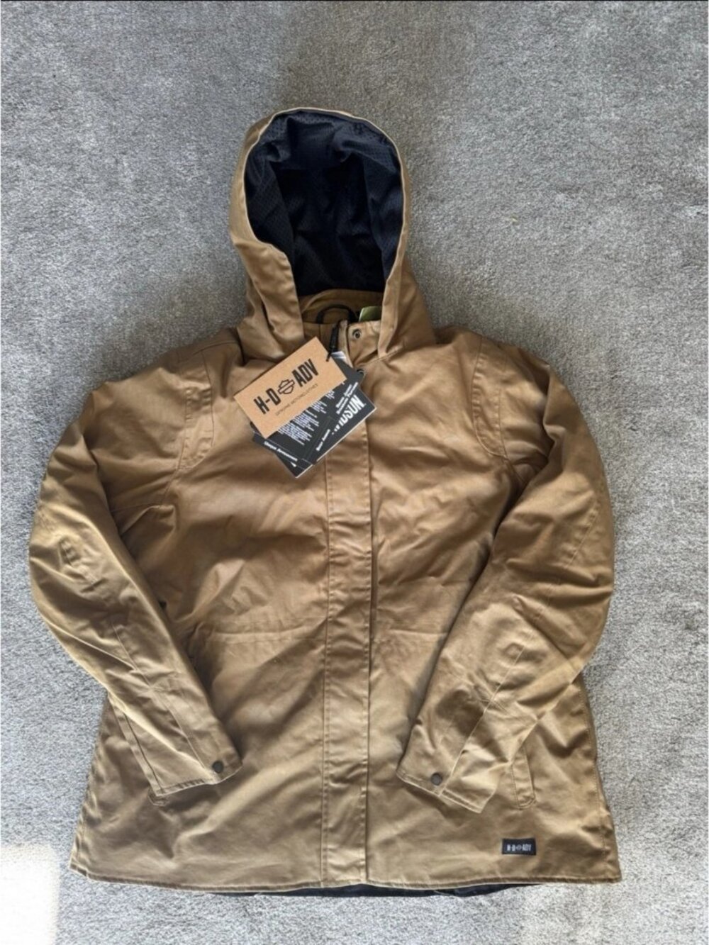 Womens Panorama Harley Davidson ADV Women XL Waxed Hooded Riding Jacket 052026 - Picture 3 of 11